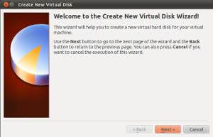 VirtualBox での仮想ディスク作成